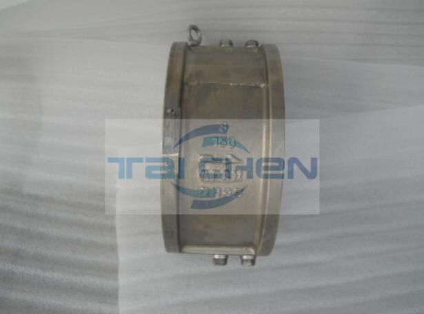 美標(biāo)對夾雙瓣旋啟式止回閥圖例 304/316不銹鋼對夾蝶式止回閥實物圖